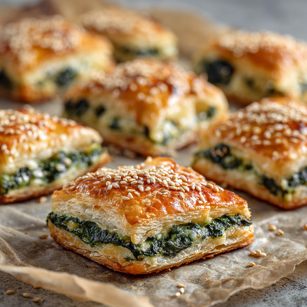 Spinach & Cheese Puff Pastry Bites Recipe - Recipe Image