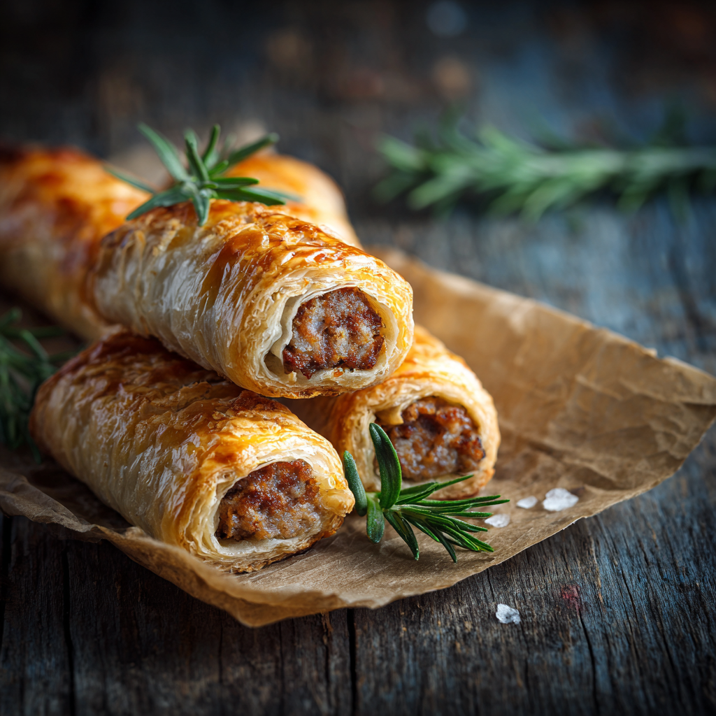 Mini Sausage Puff Pastry Bites Recipe 3 Mini Sausage Puff Pastry Bites Recipe - Recipe Image