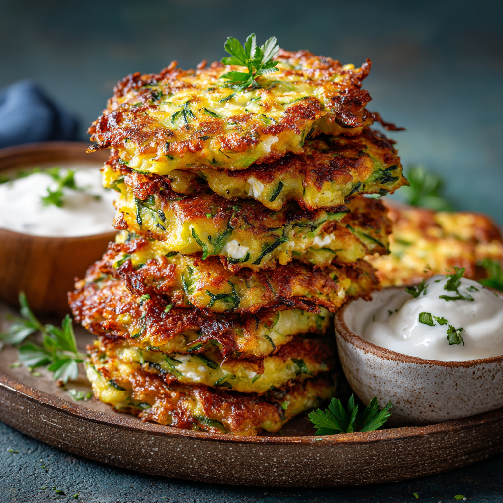Zucchini & Feta Fritters Recipe 3 Zucchini & Feta Fritters Recipe - Recipe Image