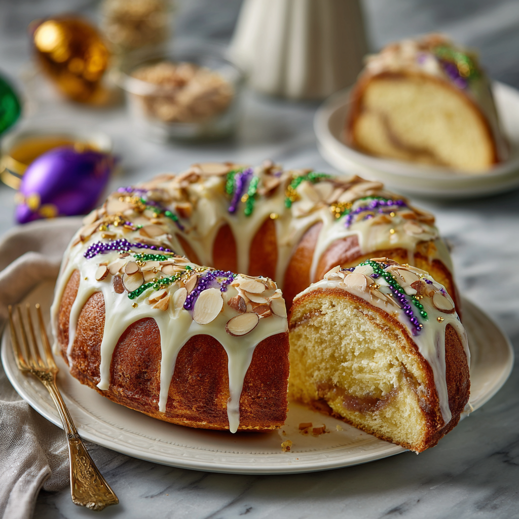Almond Cream King Cake Recipe 3 Almond Cream King Cake Recipe - Recipe Image