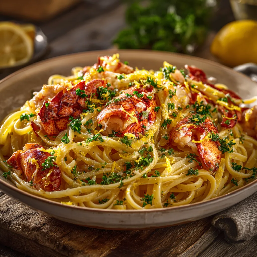 Lobster Garlic Butter Linguine Recipe 3 Lobster Garlic Butter Linguine Recipe - Recipe Image