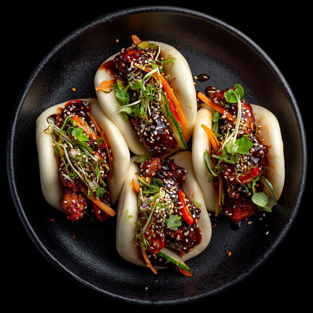 Spicy Korean-Style Chicken Bao Buns Recipe - Recipe Image