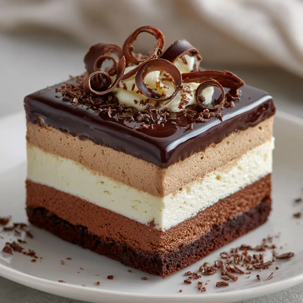 Triple Chocolate Mousse Cake Recipe 3 Triple Chocolate Mousse Cake Recipe - Recipe Image