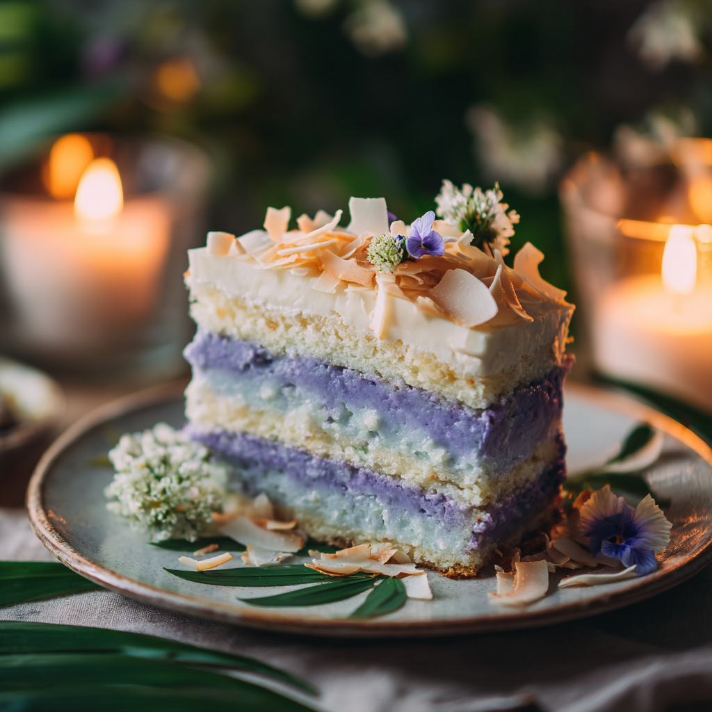 Blue Pea Flower Coconut Cake Recipe 3 Blue Pea Flower Coconut Cake Recipe - Recipe Image