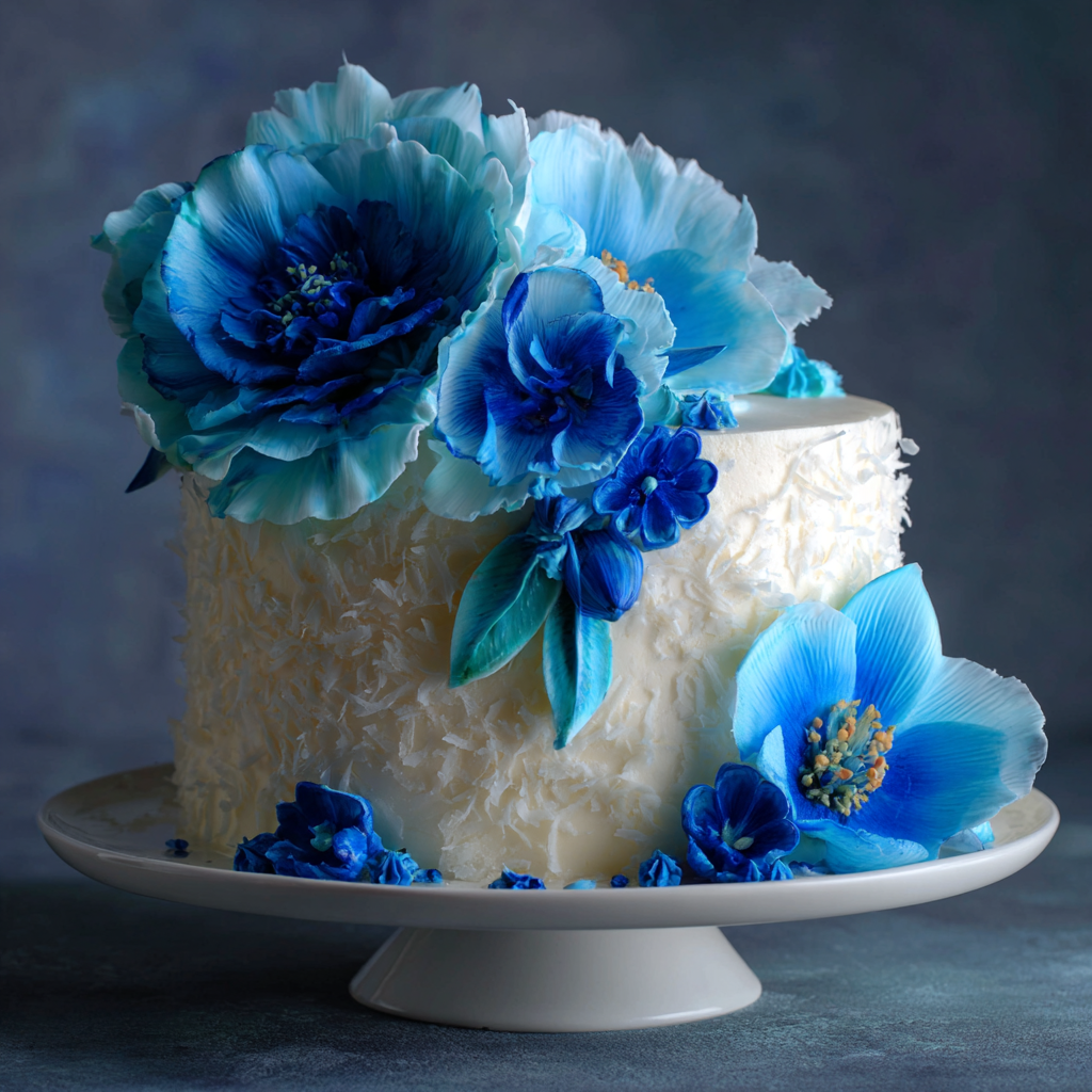 Blue Flower Coconut Cake Recipe