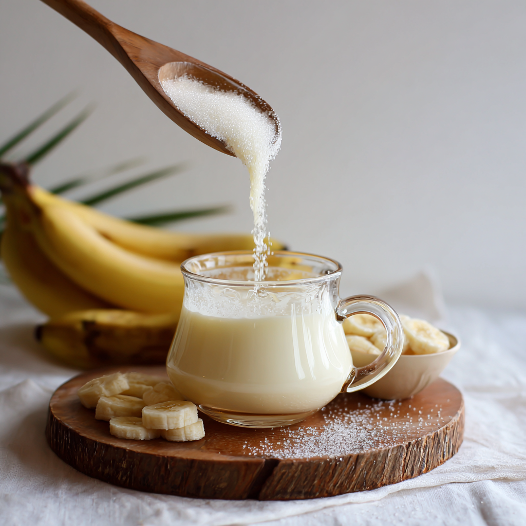 Korean Banana Milk white sugar Recipe - Recipe Image
