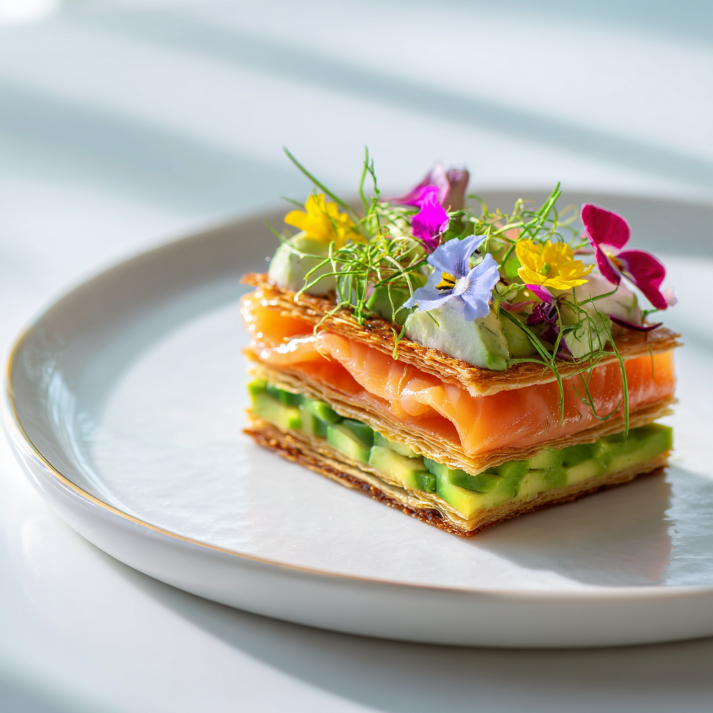 Smoked Salmon Avocado Mille-Feuille Recipe - Recipe Image