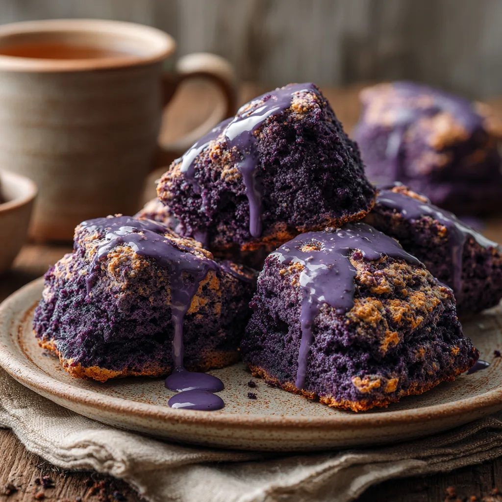 Ube Scones with Ube Glaze Recipe