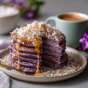 Ube Coconut Pancakes Recipe