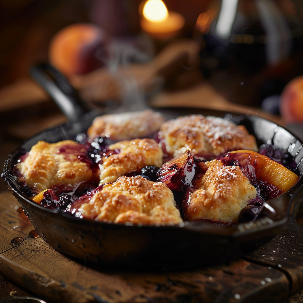 Easy Homemade Peach & Blueberry Grunt Recipe