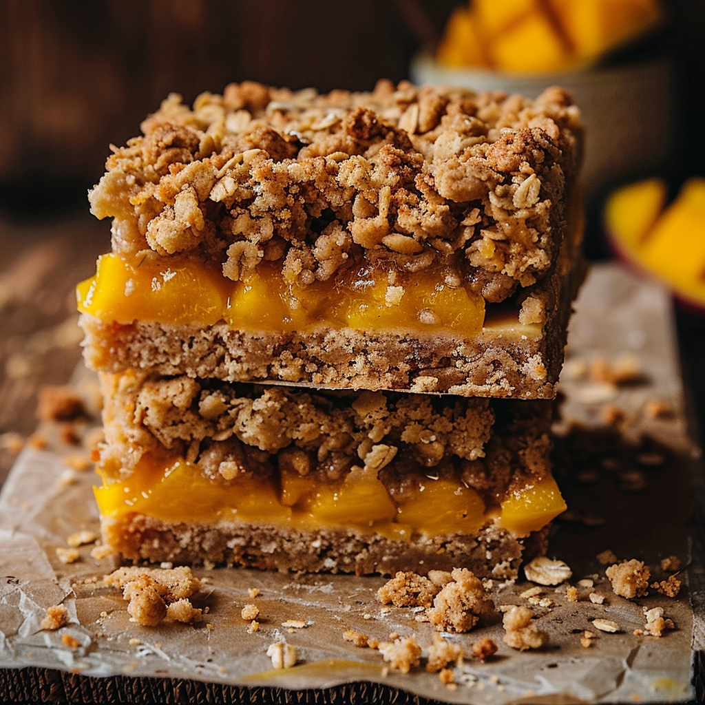 Mango Oatmeal Crumble Bars Recipe