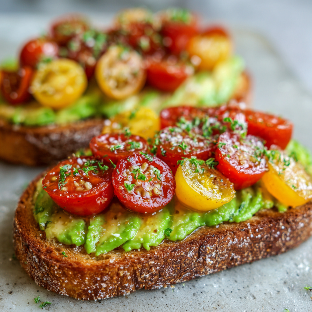 Avocado Toast with Cherry Tomatoes Recipe