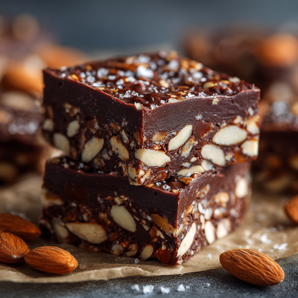 No Bake Chocolate Almond Bars Recipe
