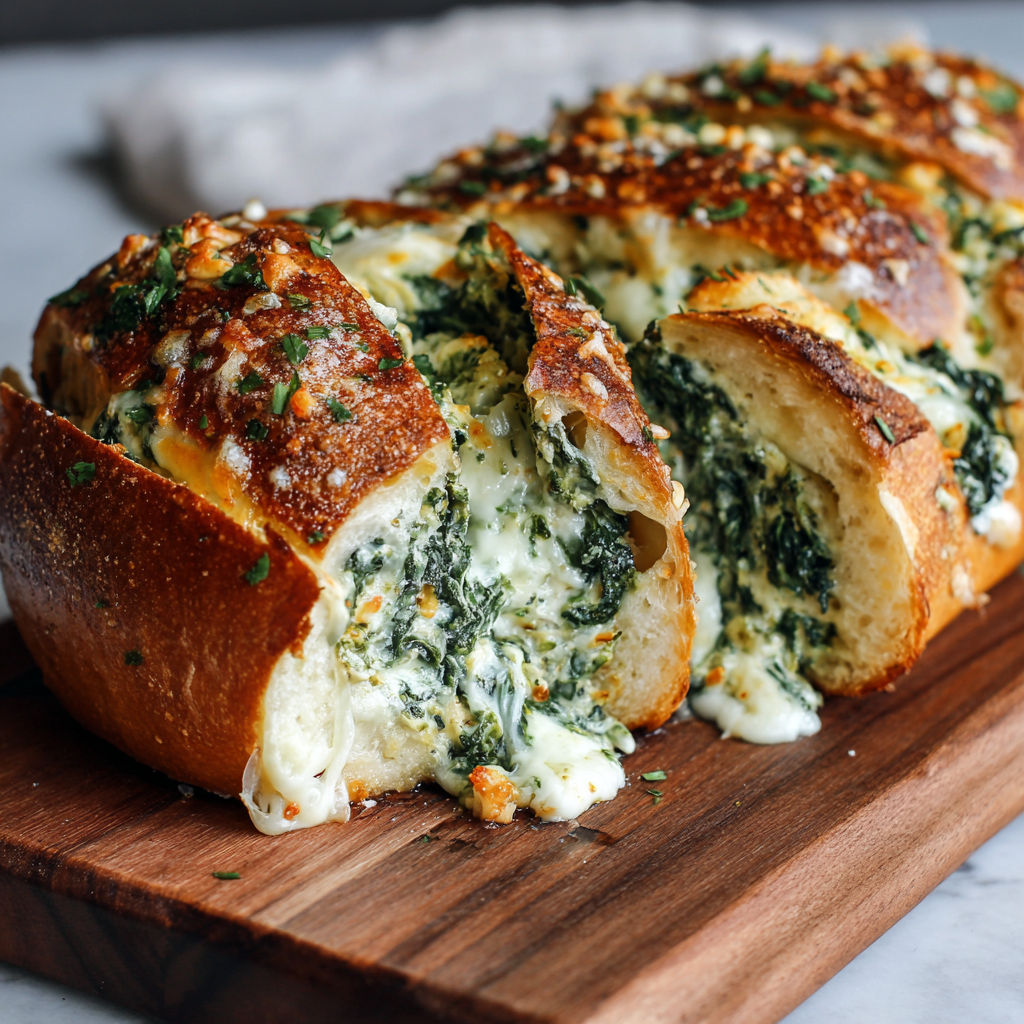 Spinach Cheese Stuffed Bread Recipe