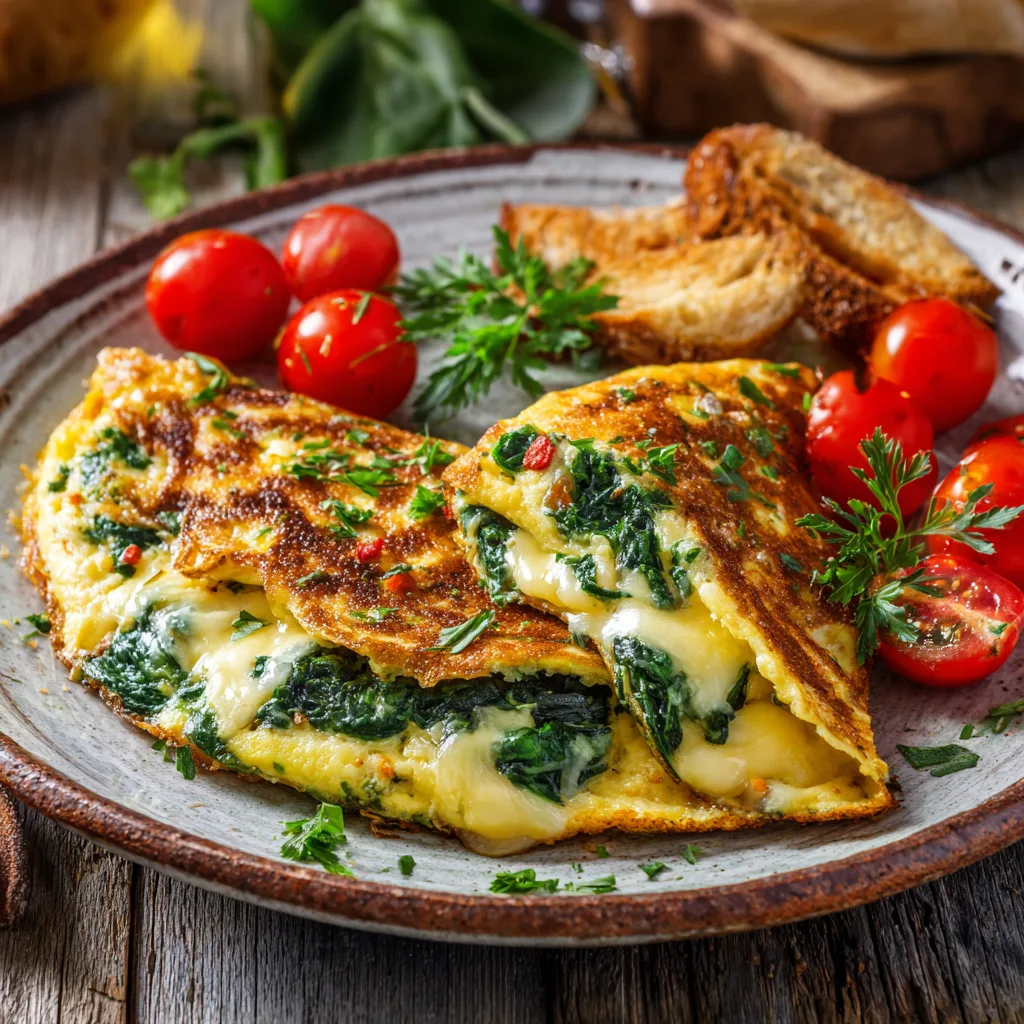 Spinach Cheese Omelette Recipe