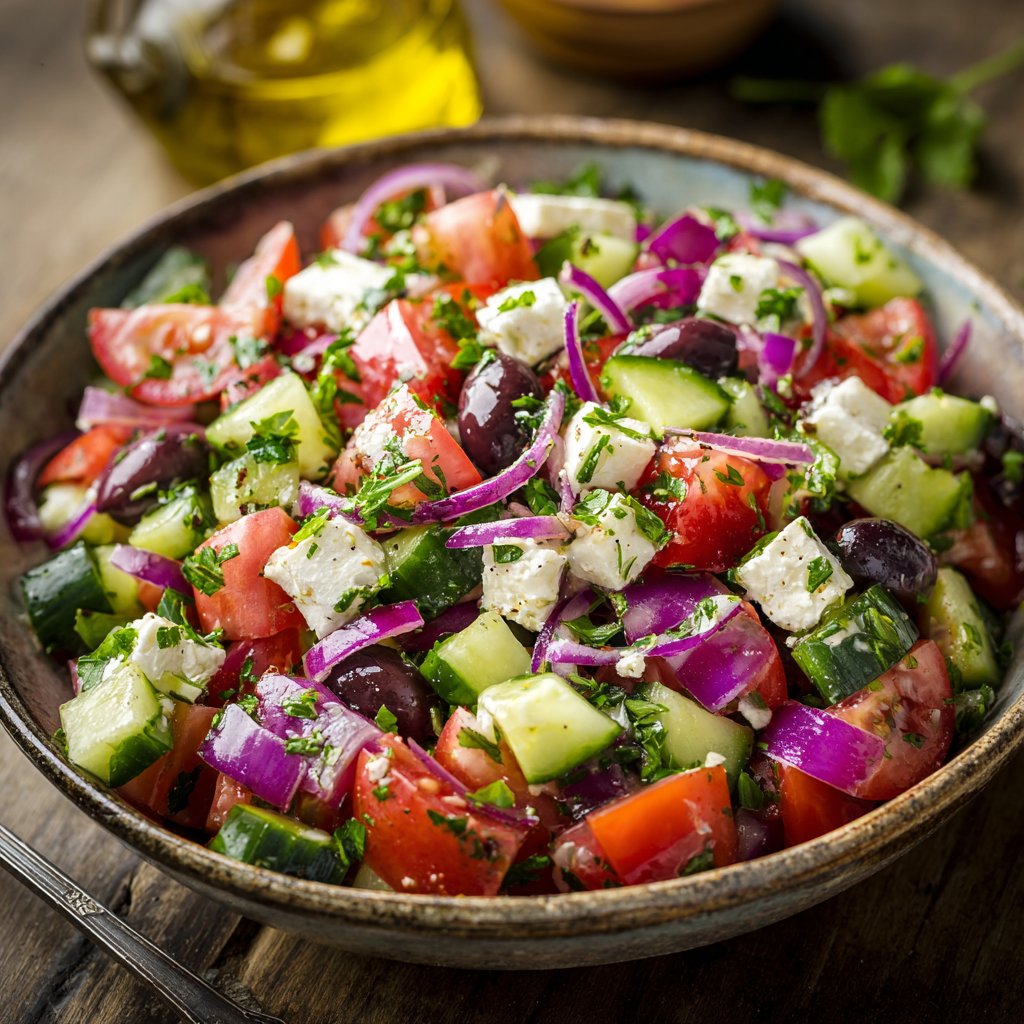 Mediterranean Tomato Cucumber Salad Recipe - Recipe Image