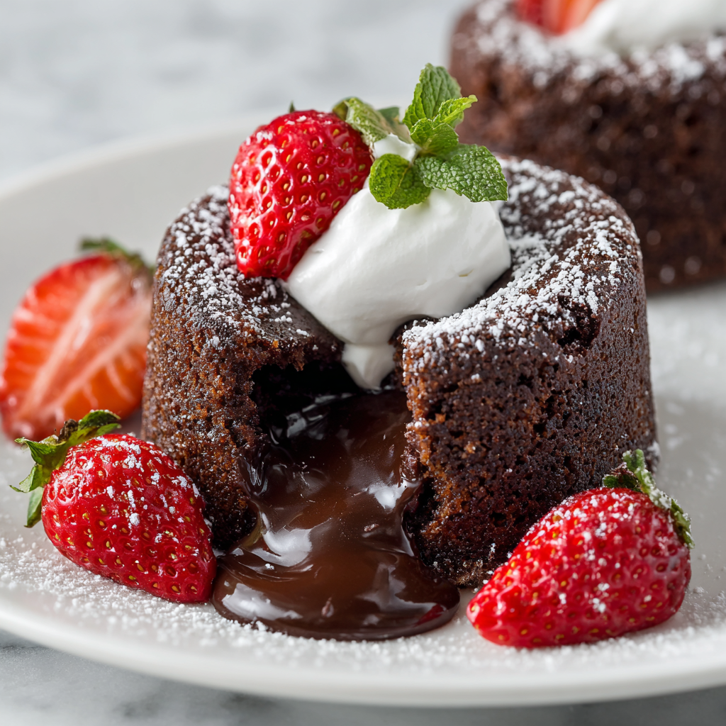 Mini Chocolate Lava Cakes Recipe 2 Mini Chocolate Lava Cakes Recipe - Recipe Image