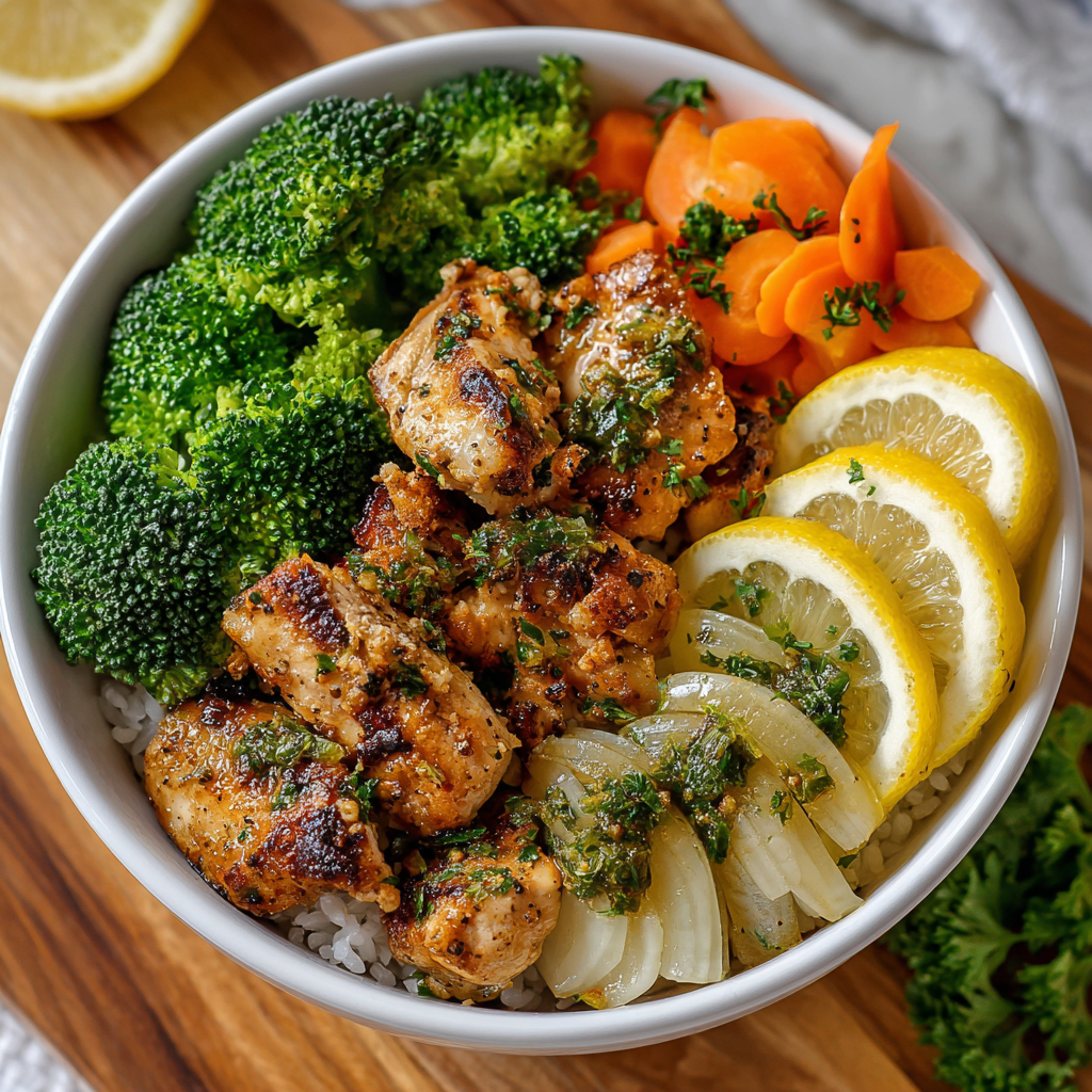 Lemon Garlic Chicken Bowl Recipe