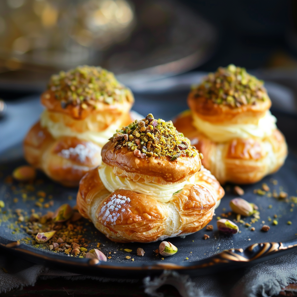 Pistachio Cream Puffs Recipe