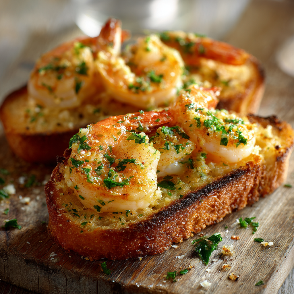 Garlic Butter Shrimp Toast Recipe