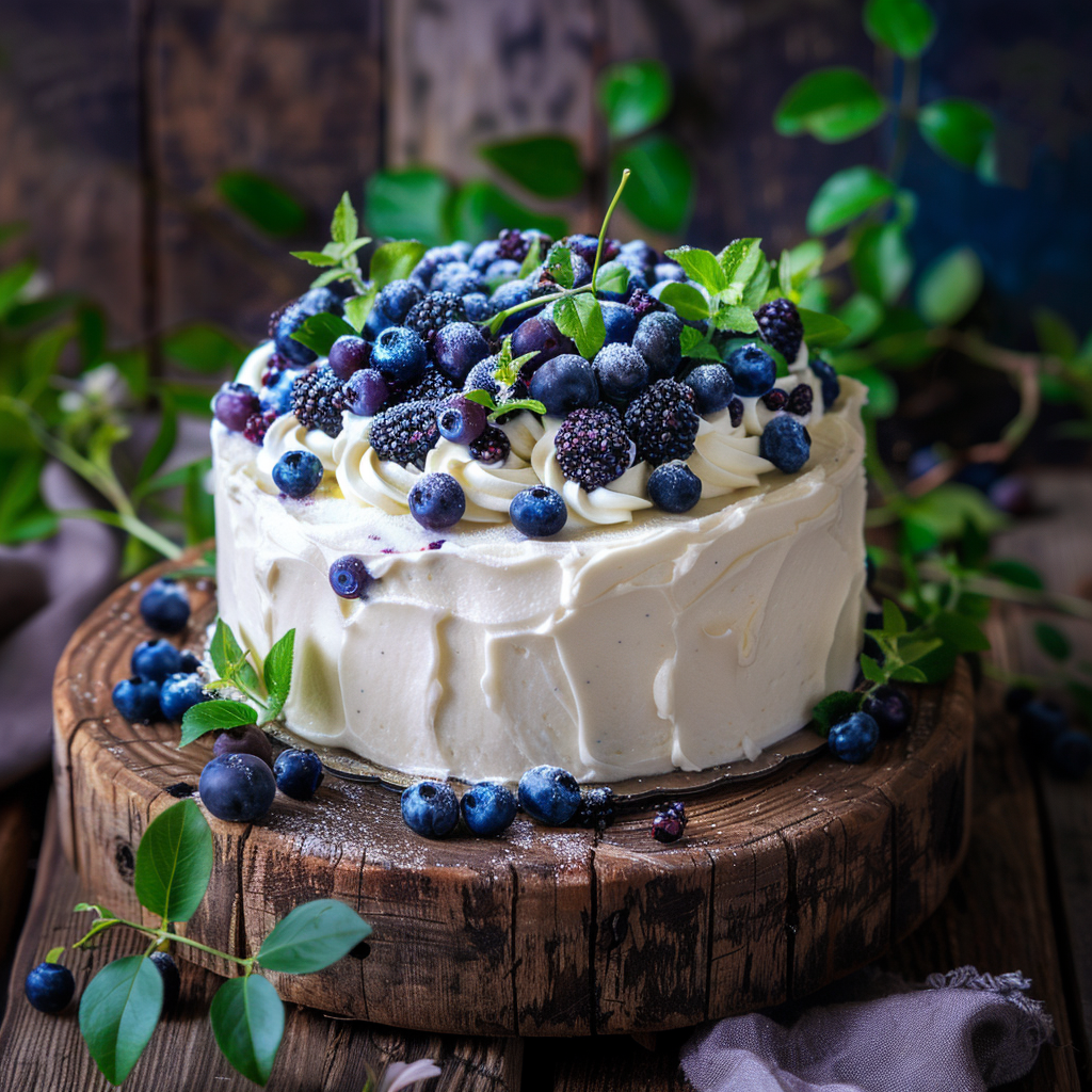 Blueberry Lemon Cream Cake Recipe - Recipe Image