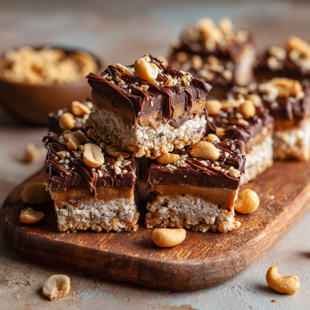 Peanut Chocolate Rice Cake Bars 🍫 Recipe