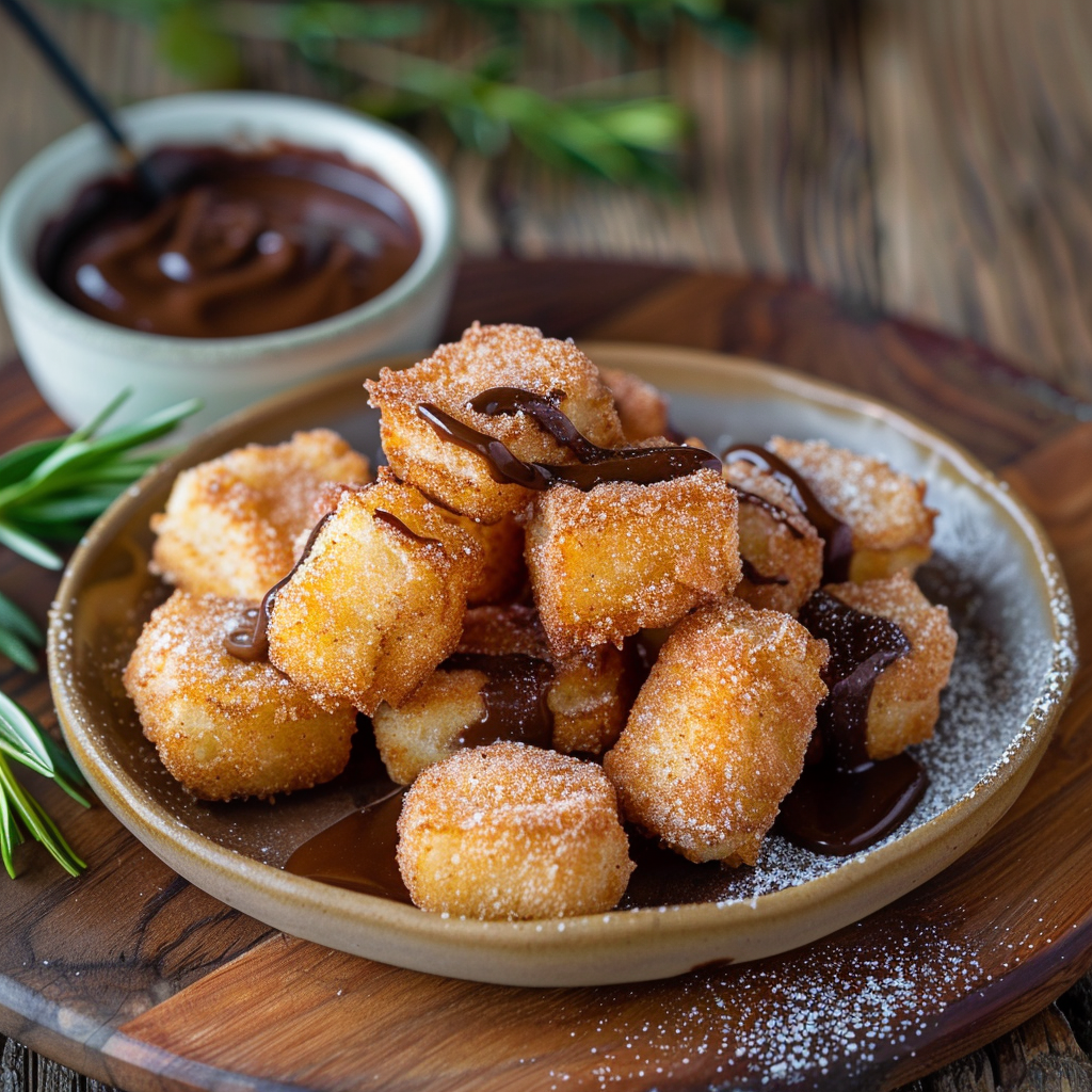 Churro Bites with Chocolate Dip 🍩 Recipe