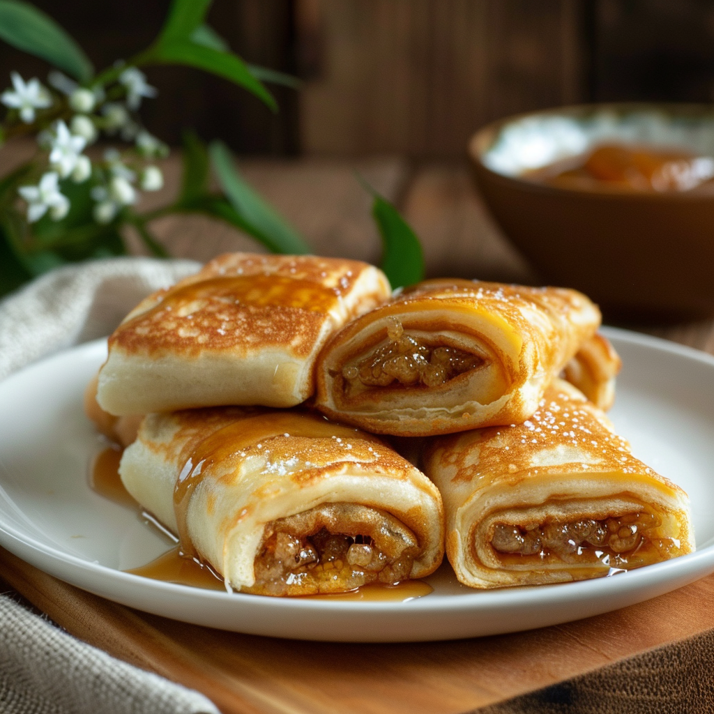 Lotus Stuffed Pancake Rolls 🥞 Recipe