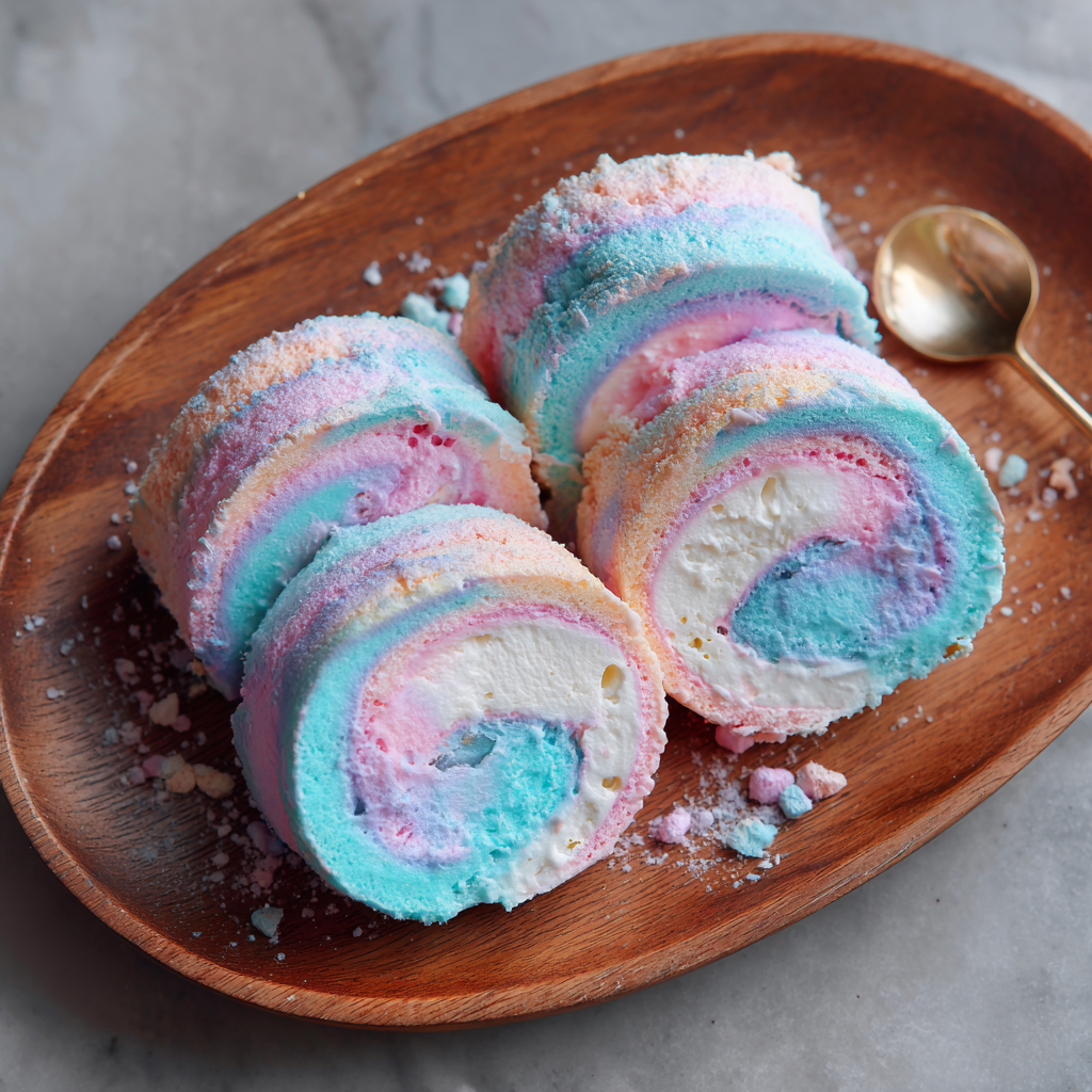 Cotton Candy Ice Cream Rolls 🍭 Recipe