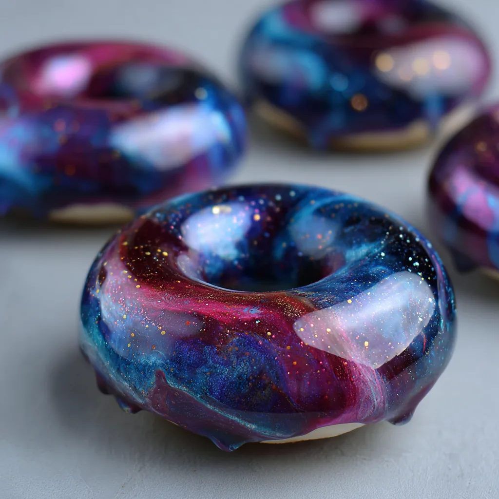Galaxy Mirror Glaze Donuts 🌌 Recipe 2 Galaxy Mirror Glaze Donuts 🌌 Recipe - Recipe Image