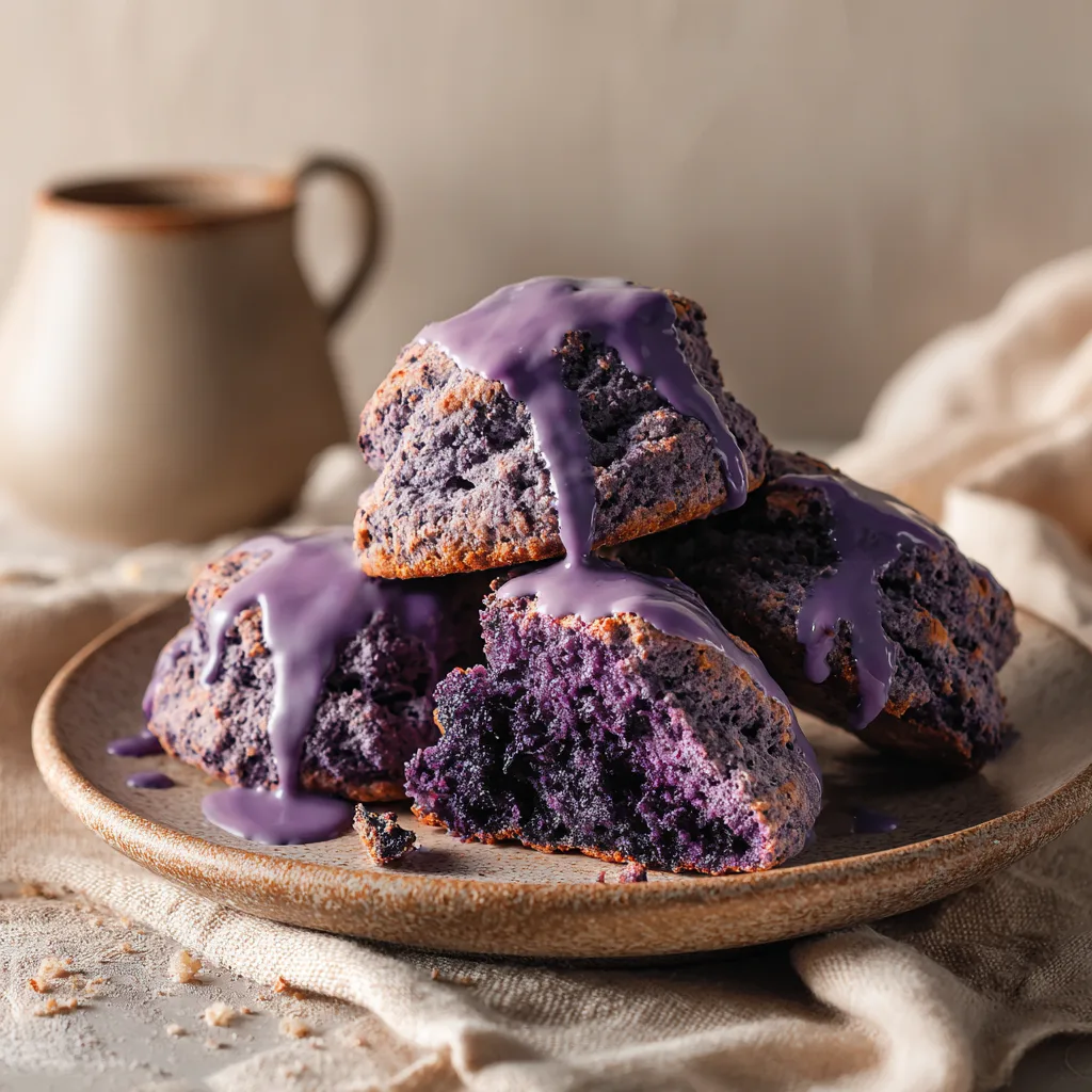 Ube Scones with Ube Glaze Recipe - Recipe Image