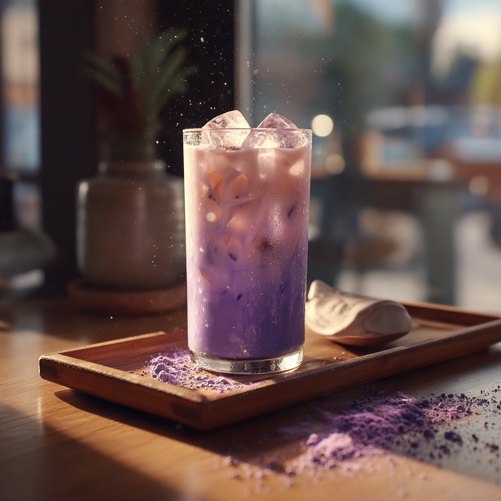 Easy Iced Ube Latte Recipe 2 Easy Iced Ube Latte Recipe - Recipe Image