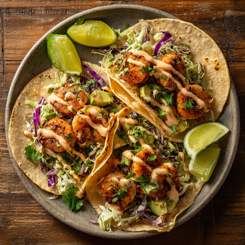 Spicy Shrimp Tacos Recipe 2 Spicy Shrimp Tacos Recipe - Recipe Image