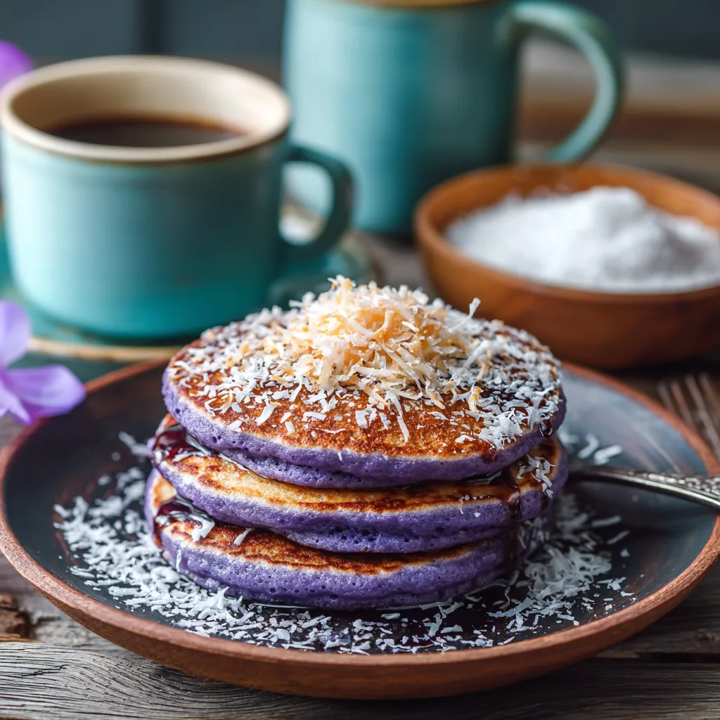 Ube Coconut Pancakes Recipe - Recipe Image