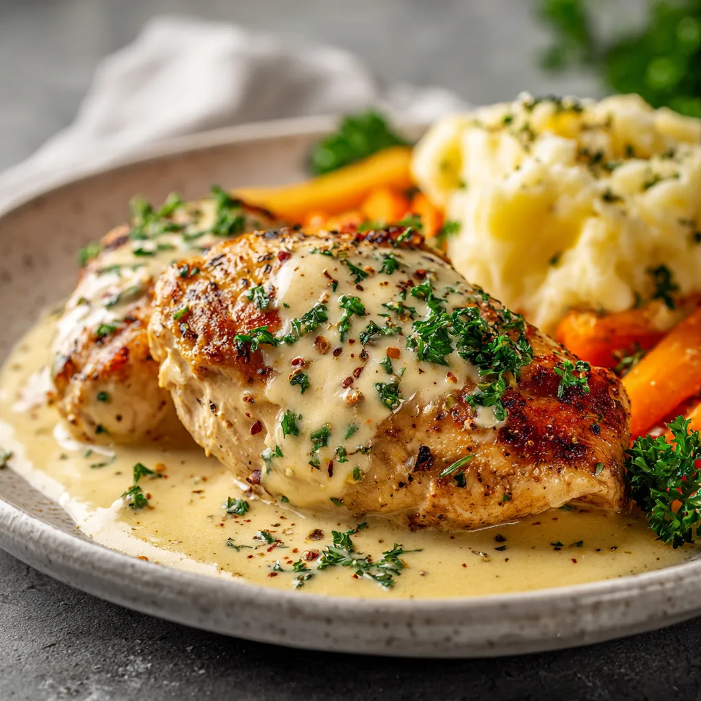 Creamy Garlic Chicken Recipe 2 Creamy Garlic Chicken Recipe - Recipe Image