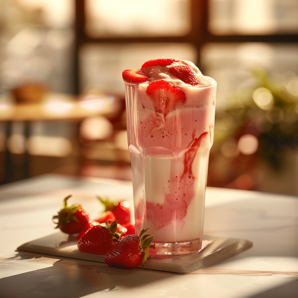 Korean Strawberry Milk Recipe - Recipe Image