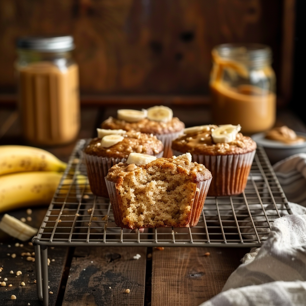 Peanut Butter Banana Muffins Recipe - Recipe Image