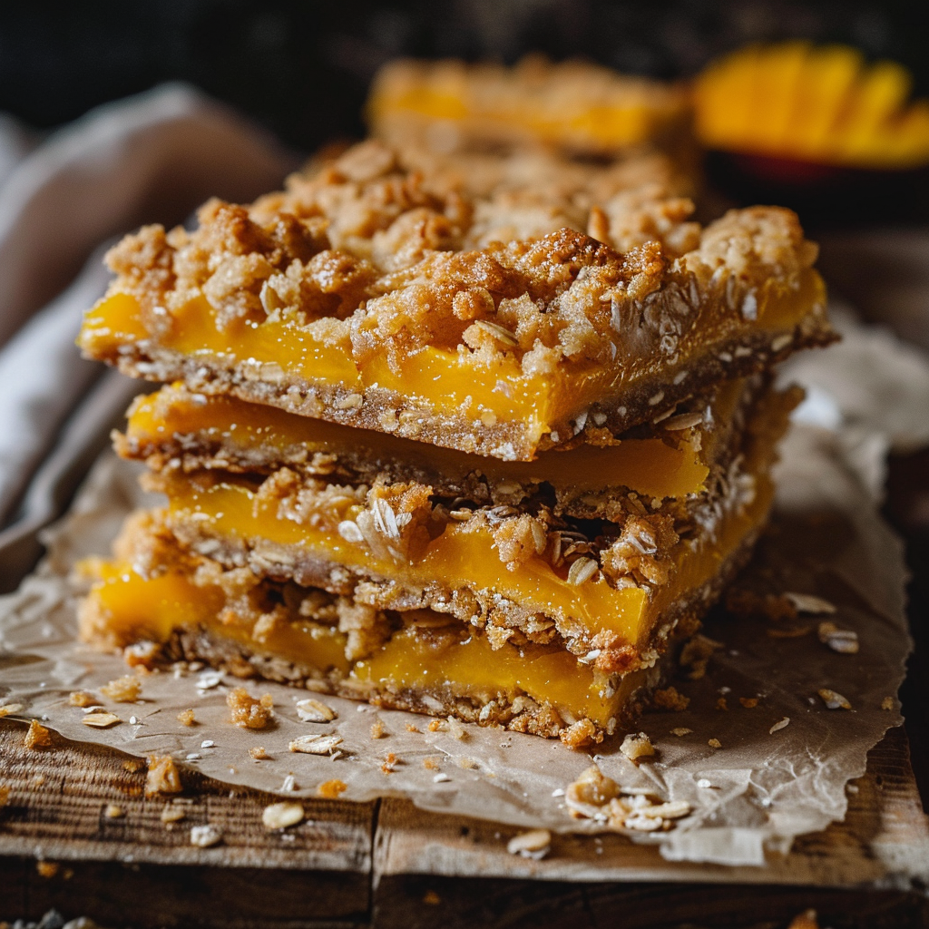 Mango Oatmeal Crumble Bars Recipe - Recipe Image