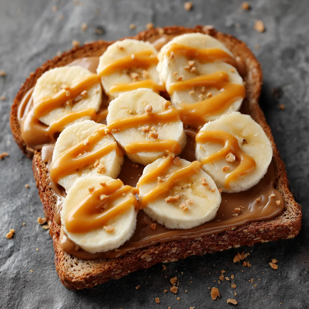 Banana Peanut Butter Toast Recipe 2 Banana Peanut Butter Toast Recipe - Recipe Image