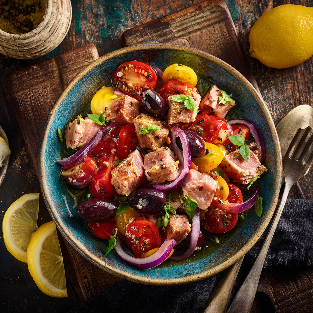Mediterranean Tuna Tomato Salad Recipe 2 Mediterranean Tuna Tomato Salad Recipe - Recipe Image