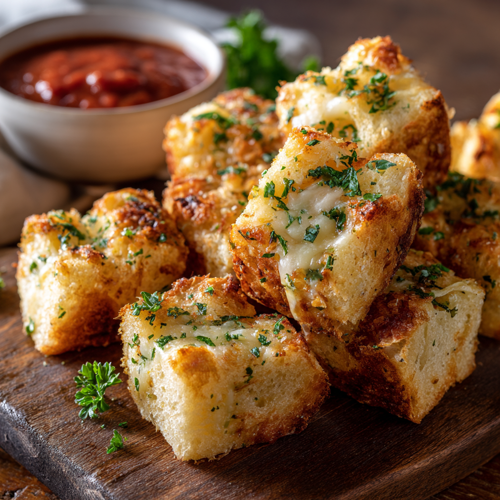 Cheesy Garlic Bread Bites Recipe - Recipe Image