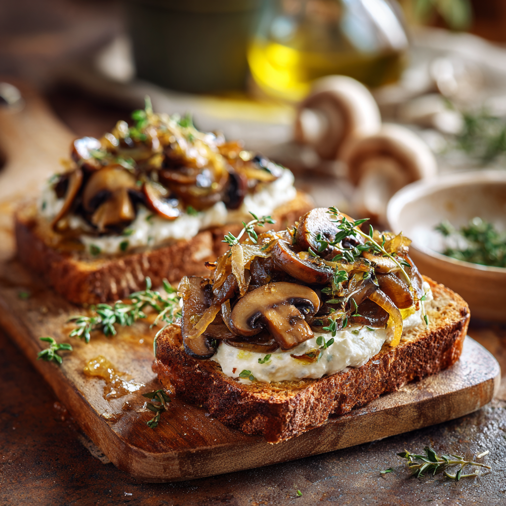 Creamy Mushroom Toast Recipe - Recipe Image