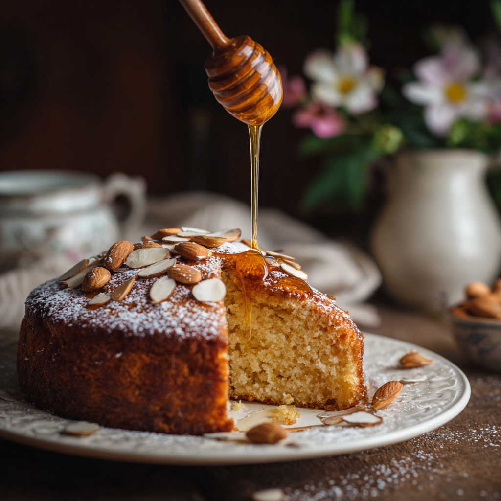 Honey Almond Cake Recipe - Recipe Image