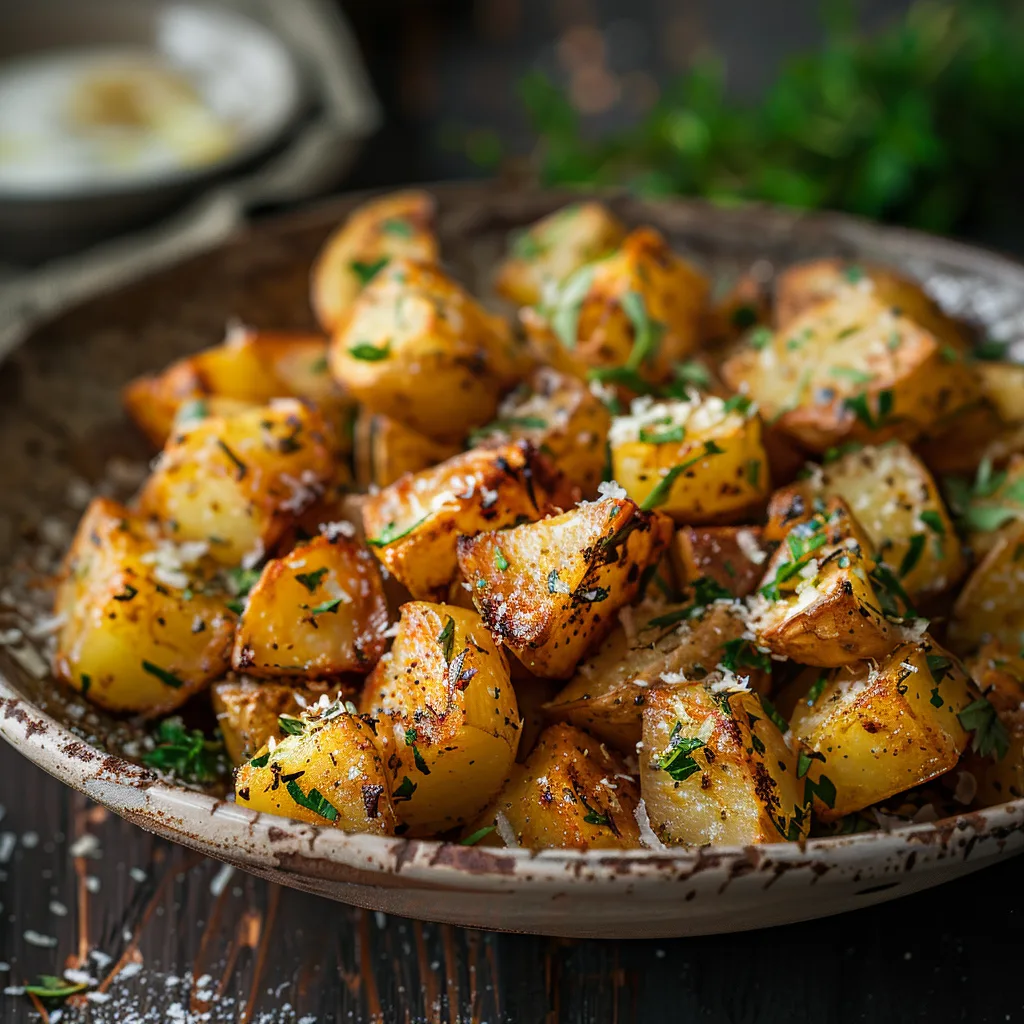 Garlic Parmesan Roasted Potatoes Recipe 2 Garlic Parmesan Roasted Potatoes Recipe - Recipe Image