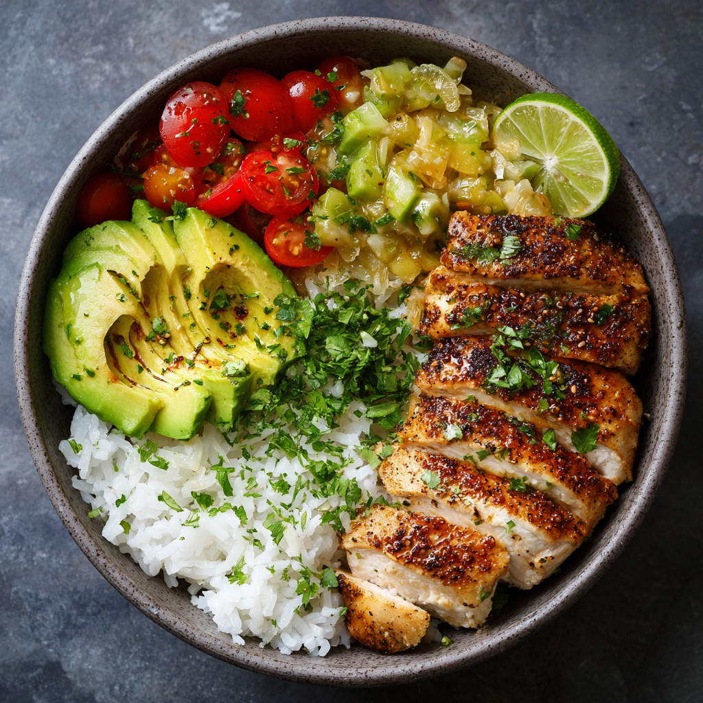 Chicken Avocado Rice Bowl Recipe - Recipe Image