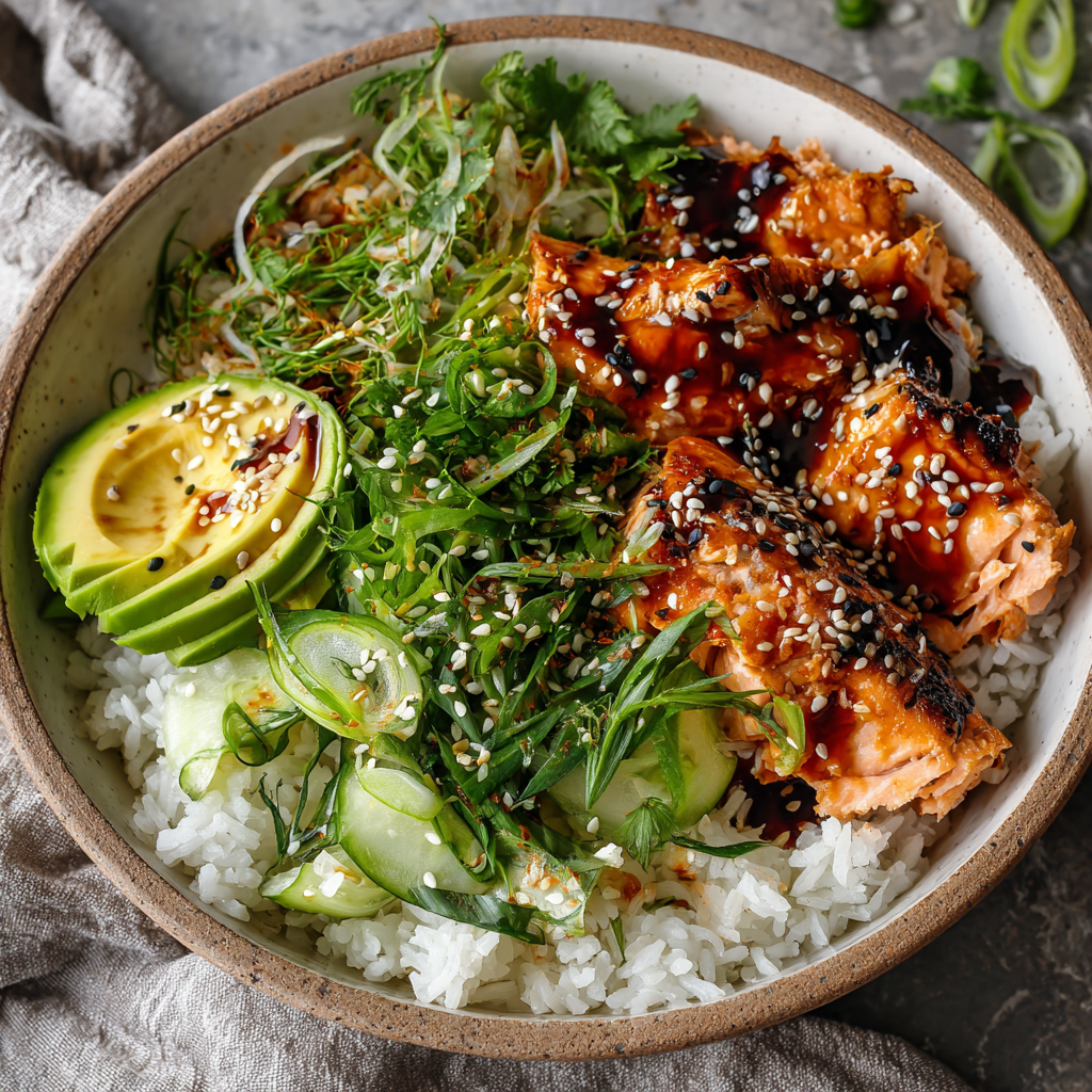 Teriyaki Salmon Bowl Recipe 2 Teriyaki Salmon Bowl Recipe - Recipe Image