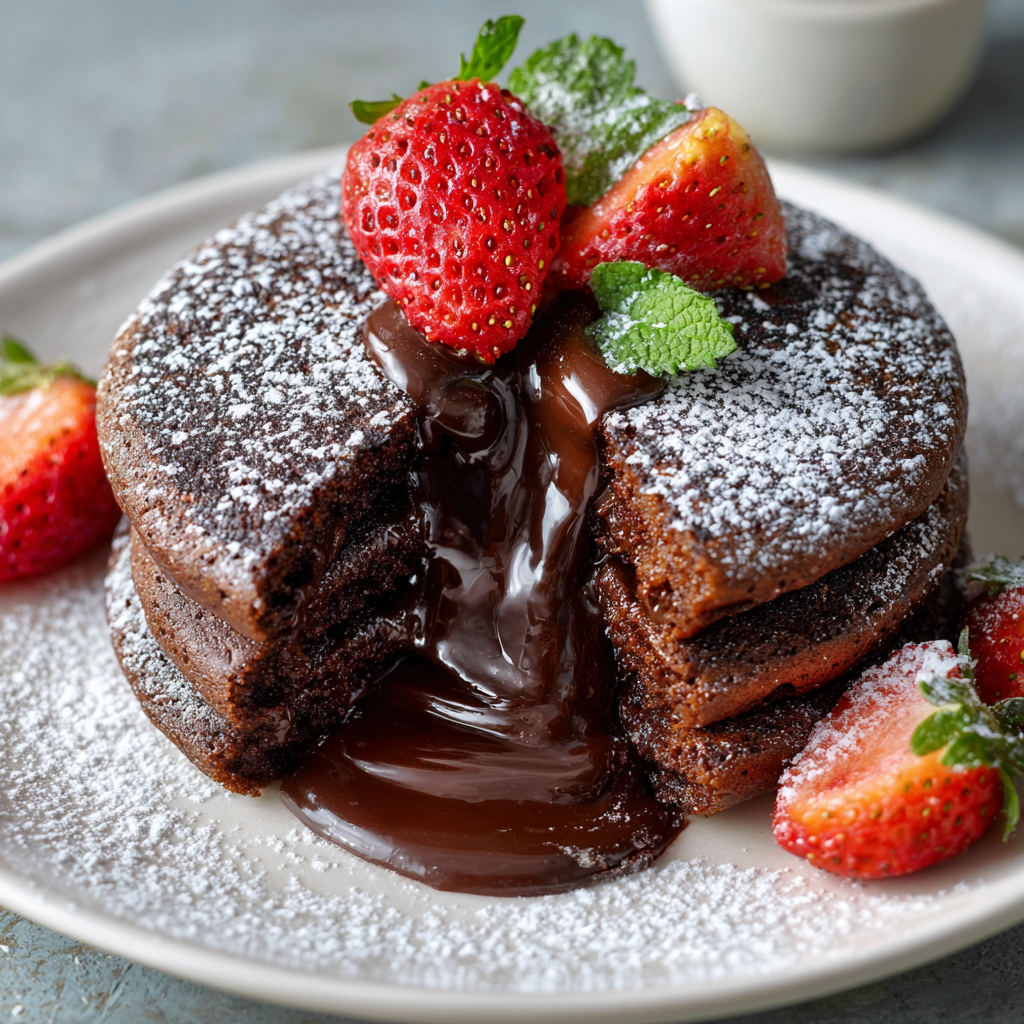 "Chocolate Lava Pancakes Recipe