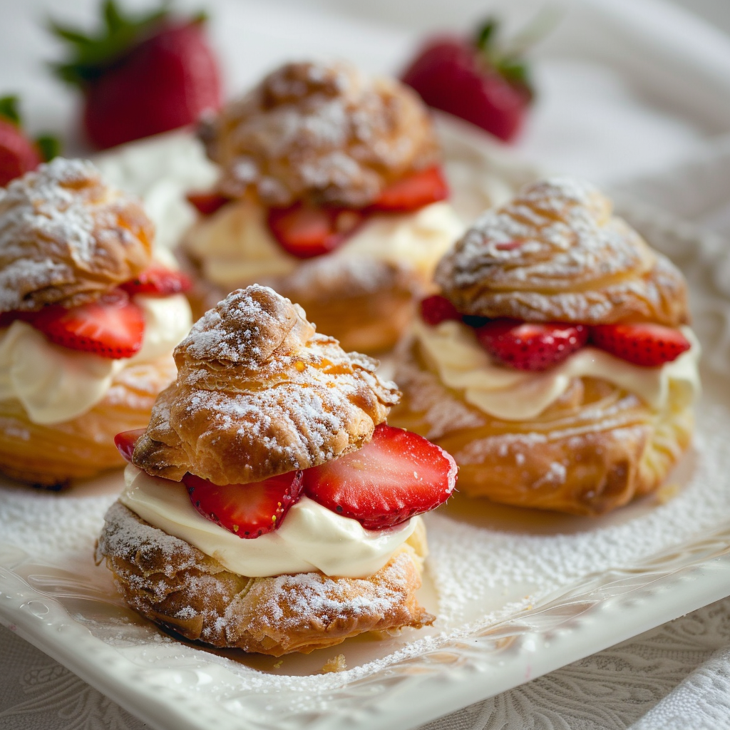 Mini Strawberry Cream Puffs Recipe - Recipe Image