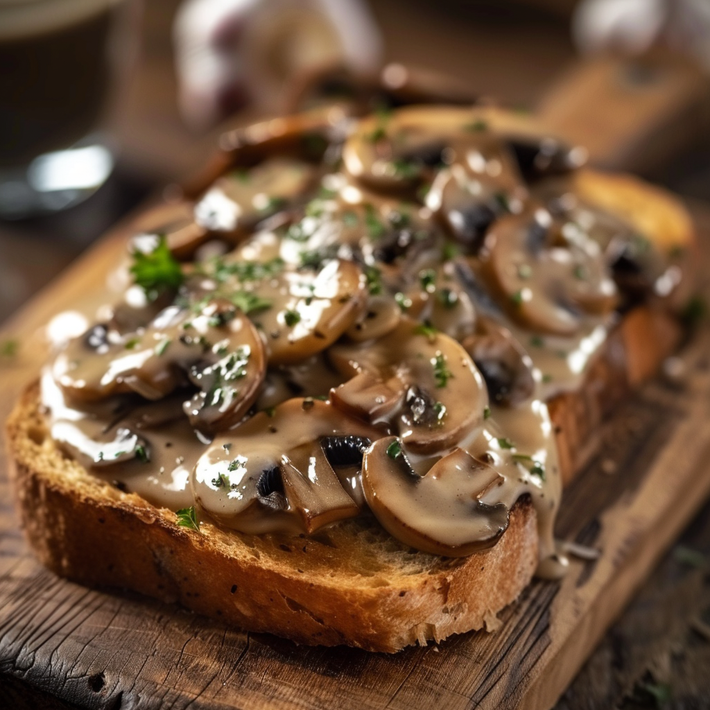 Creamy Mushroom Toast Recipe 2 Creamy Mushroom Toast Recipe - Recipe Image