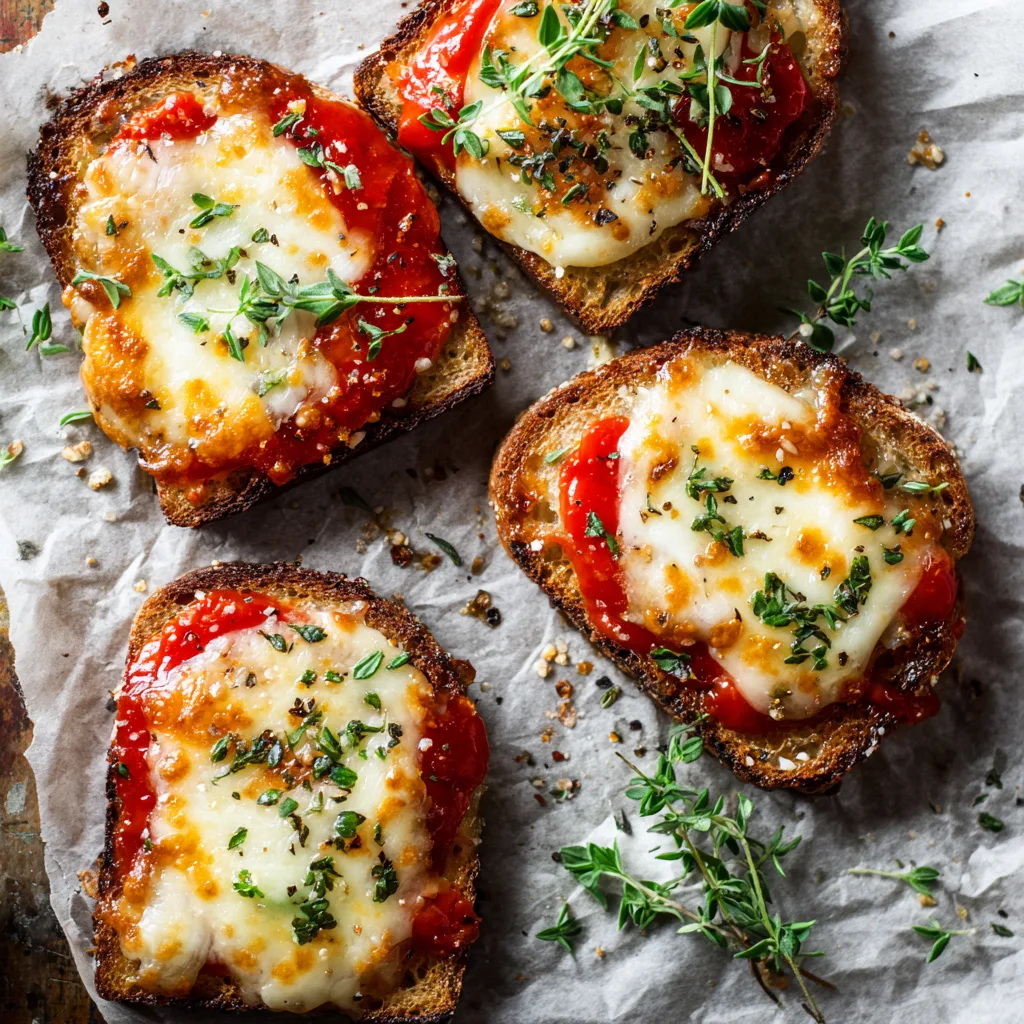 Mini Pizza Toasts Recipe 2 Mini Pizza Toasts Recipe - Recipe Image